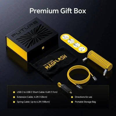 AOHI The Future Magflash 2-in-1 Charging & Data Storage Cable Set _ Yellow